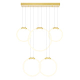 Hoops Integrated LED 44in 5 Ring Satin Gold Chandelier
