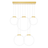 Hoops Integrated LED 44in 5 Ring Satin Gold Chandelier