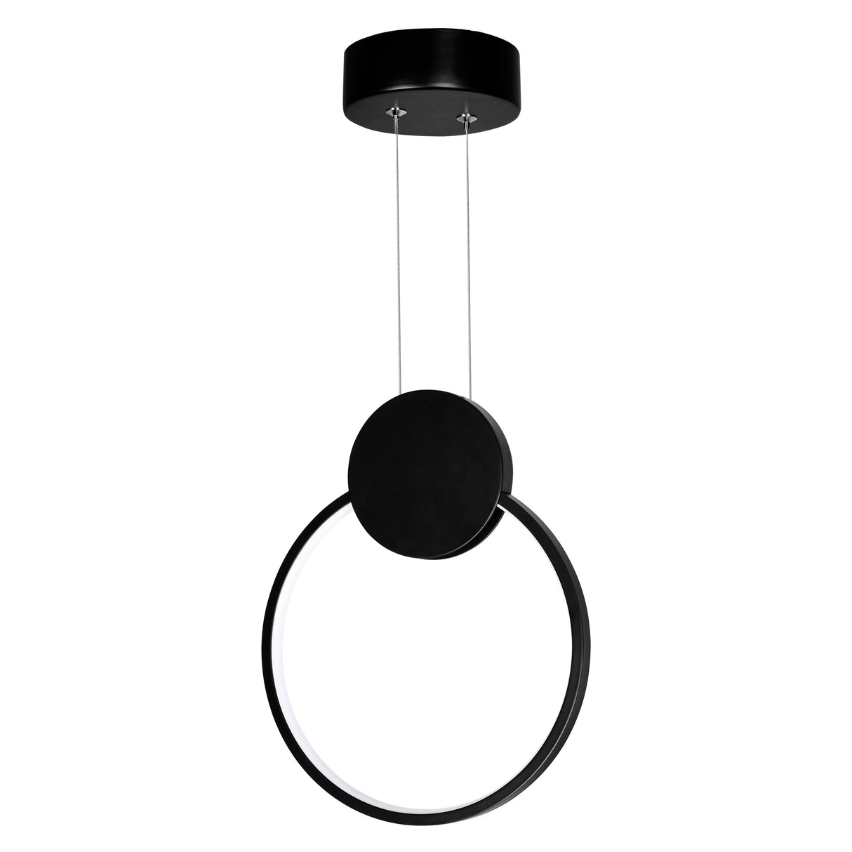 Pulley Integrated LED 8in Black Mini Pendant