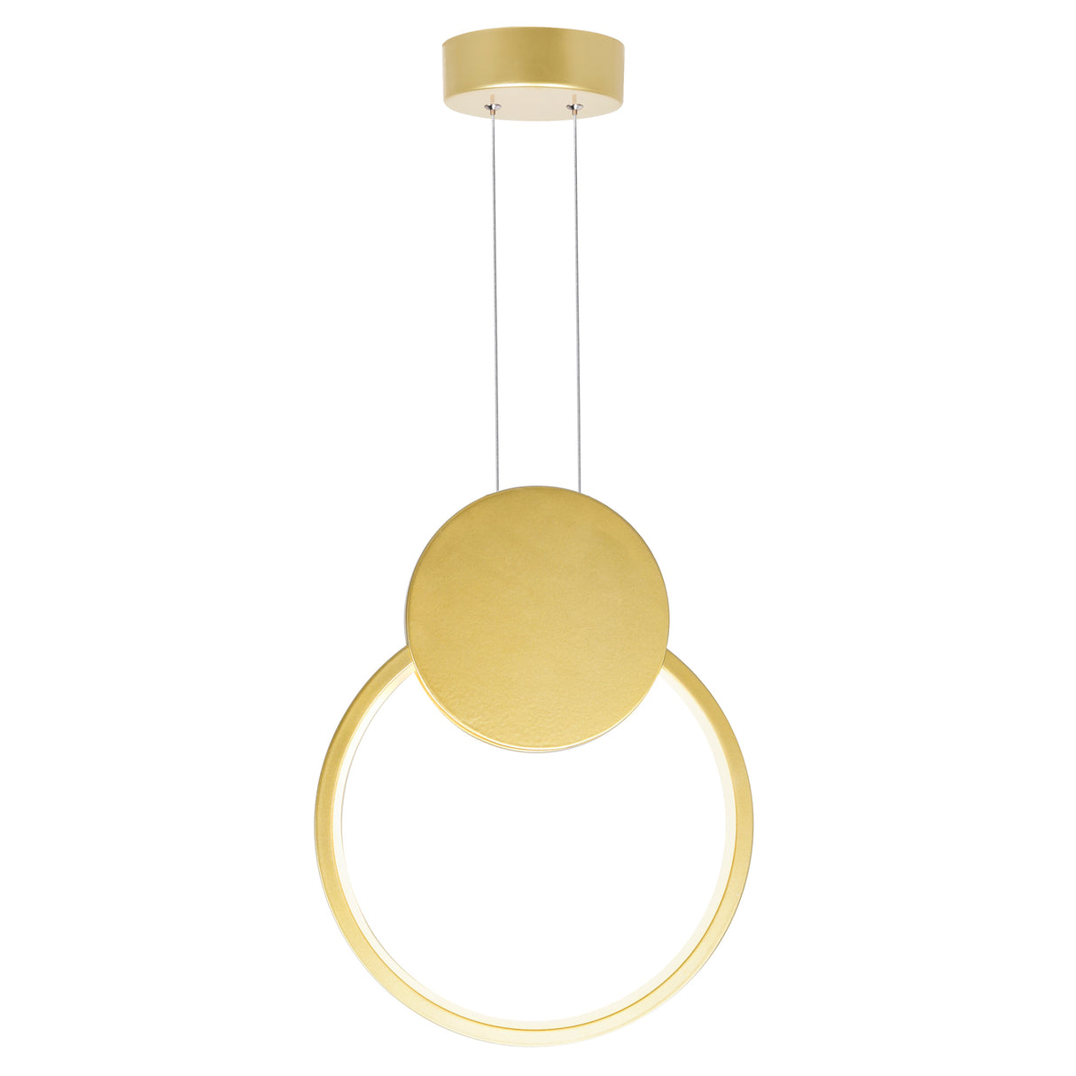 Pulley Integrated LED 8in Satin Gold Mini Pendant