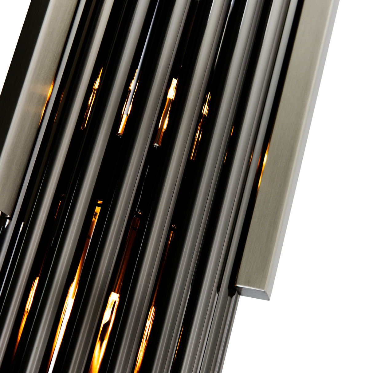 Fermont 6 Light Satin Nickel and Pearl Black Mini Pendant