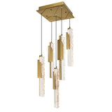 Valira Integrated LED 12in Brass Mini Pendant with Handcrafted Glass