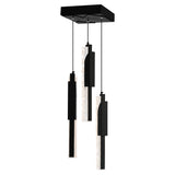 Valira Integrated LED 8in Black Mini Pendant with Handcrafted Glass
