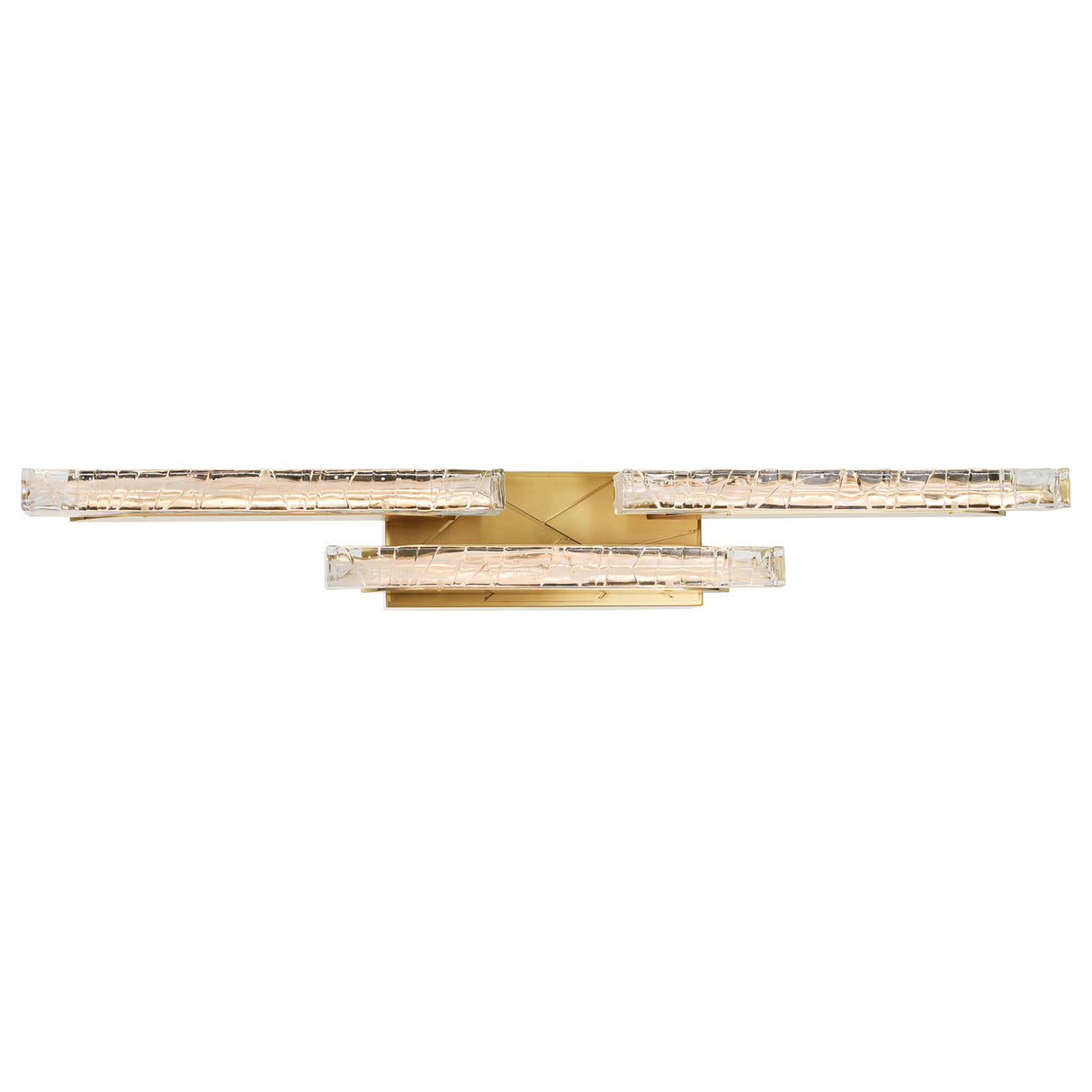 Valira Integrated LED Brass Vanity Light with Handcrafted Glass