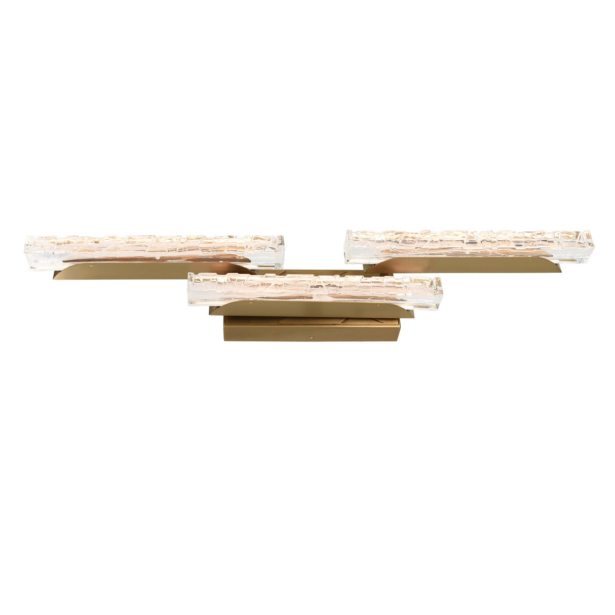 Valira Integrated LED Brass Vanity Light with Handcrafted Glass