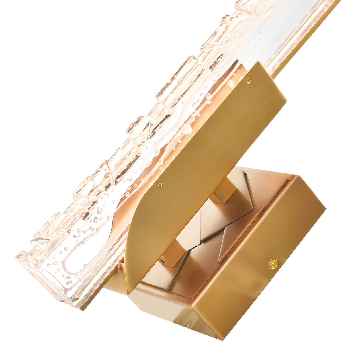 Valira Integrated LED Brass Wall Light with Handcrafted Glass