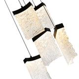 Lava Integrated LED 12in Black Mini Pendant with Handcrafted Glass