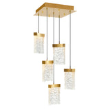 Lava Integrated LED 12in Brass Mini Pendant with Handcrafted Glass