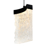 Lava Integrated LED 24in Black Chandelier with Handcrafted Glass