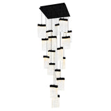 Lava Integrated LED 24in Black Chandelier with Handcrafted Glass
