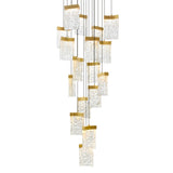 Lava Integrated LED 24in Brass Chandelier with Handcrafted Glass
