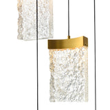 Lava Integrated LED 24in Brass Chandelier with Handcrafted Glass