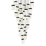 Lava Integrated LED 36in Black Chandelier with Handcrafted Glass