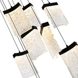 Lava Integrated LED 36in Black Chandelier with Handcrafted Glass