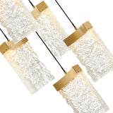 Lava Integrated LED 36in Brass Chandelier with Handcrafted Glass