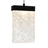 Lava Integrated LED 48in Black Chandelier with Handcrafted Glass