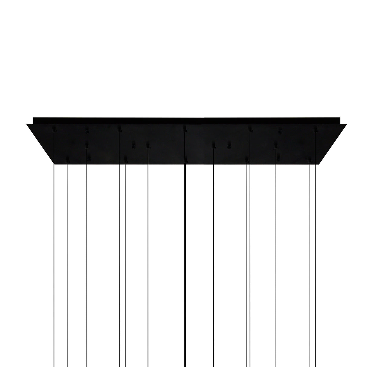 Lava Integrated LED 48in Black Chandelier with Handcrafted Glass