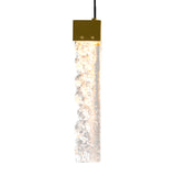 Lava Integrated LED 48in Brass Chandelier with Handcrafted Glass