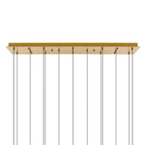 Lava Integrated LED 48in Brass Chandelier with Handcrafted Glass