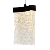 Lava Integrated LED 6in Black Mini Pendant with Handcrafted Glass