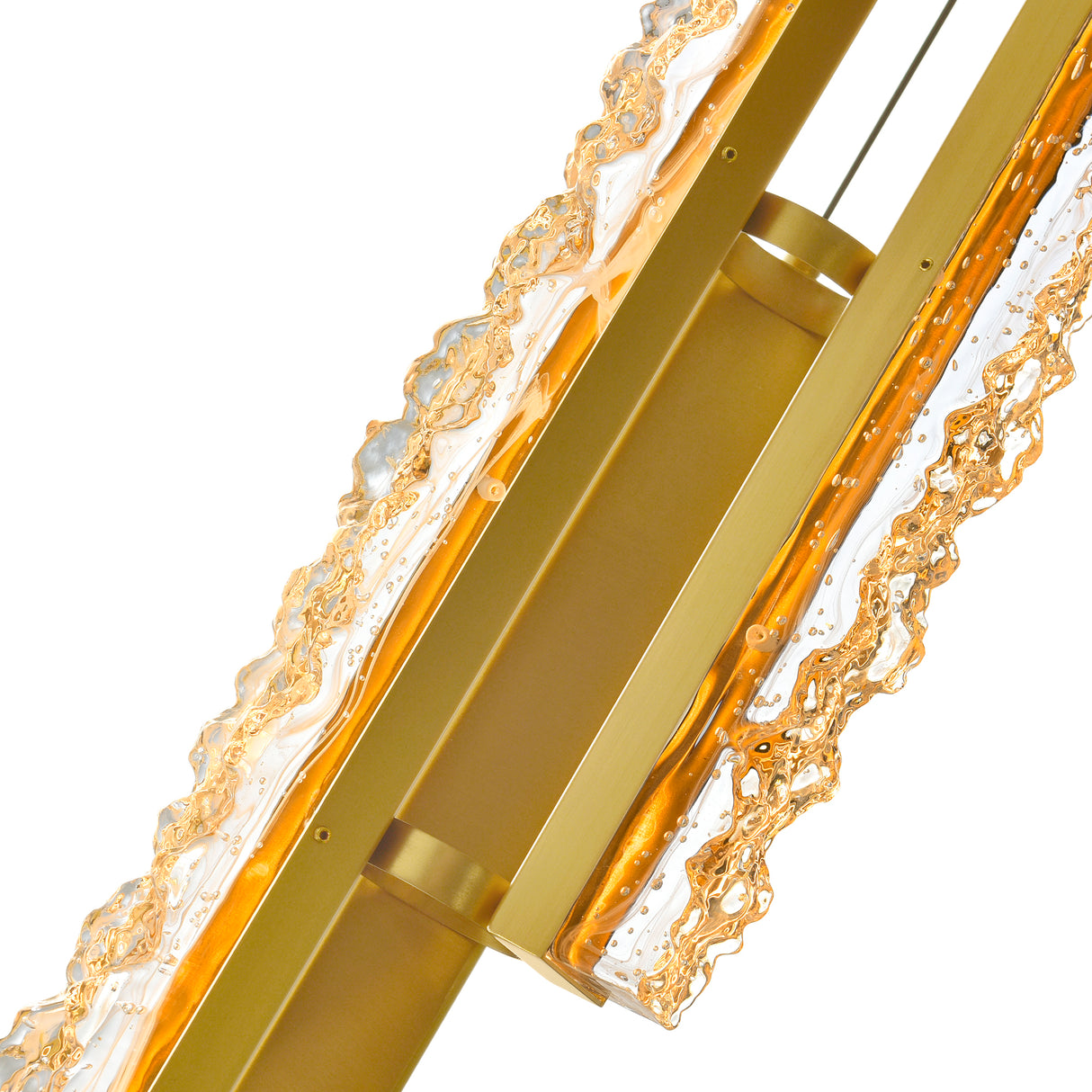 Stagger Integrated LED 6in Brass Mini Pendant with Handcrafted Glass
