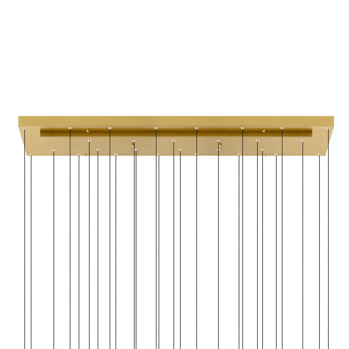 Stagger Integrated LED 60in Brass Chandelier with Handcrafted Glass