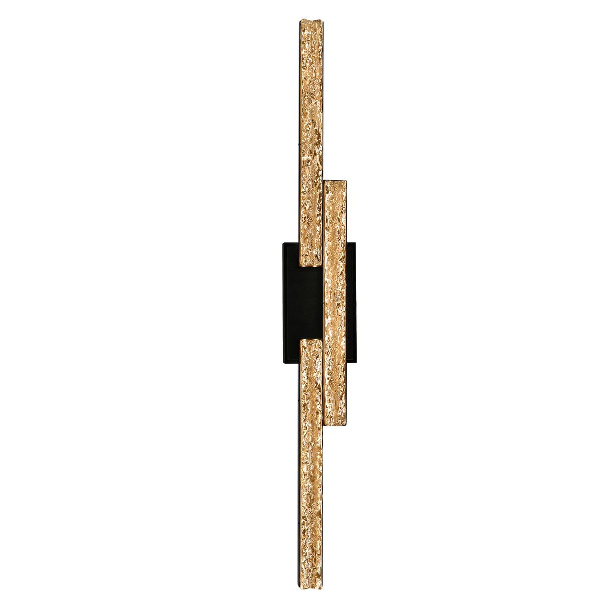Stagger Integrated LED 36in Black Vanity Light with Handcrafted Glass
