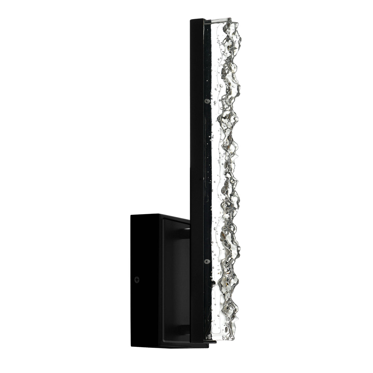 Stagger Integrated LED 5in Black Wall Light with Handcrafted Glass