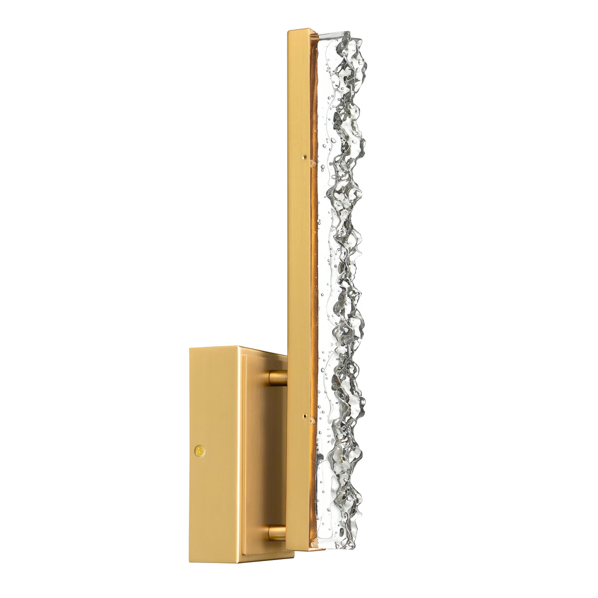 Stagger Integrated LED 5in Brass Wall Light with Handcrafted Glass