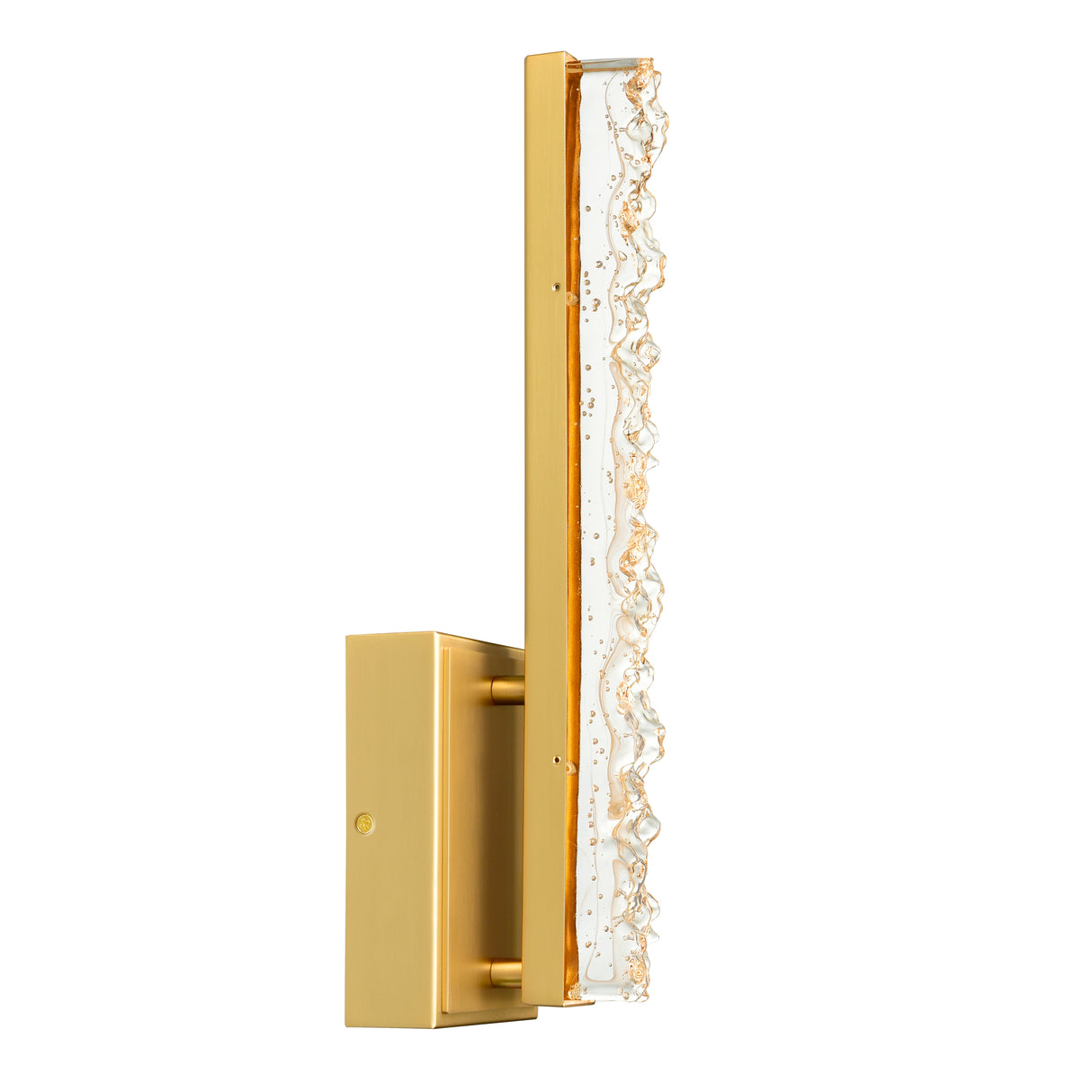 Stagger Integrated LED 5in Brass Wall Light with Handcrafted Glass