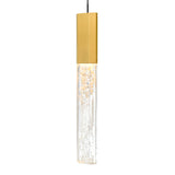 Greta Integrated LED 12in Brass Mini Pendant with Handcrafted Glass