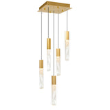 Greta Integrated LED 12in Brass Mini Pendant with Handcrafted Glass