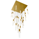 Greta Integrated LED 28in Brass Chandelier with Handcrafted Glass