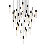 Greta Integrated LED 36in Black Chandelier with Handcrafted Glass