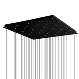 Greta Integrated LED 36in Black Chandelier with Handcrafted Glass