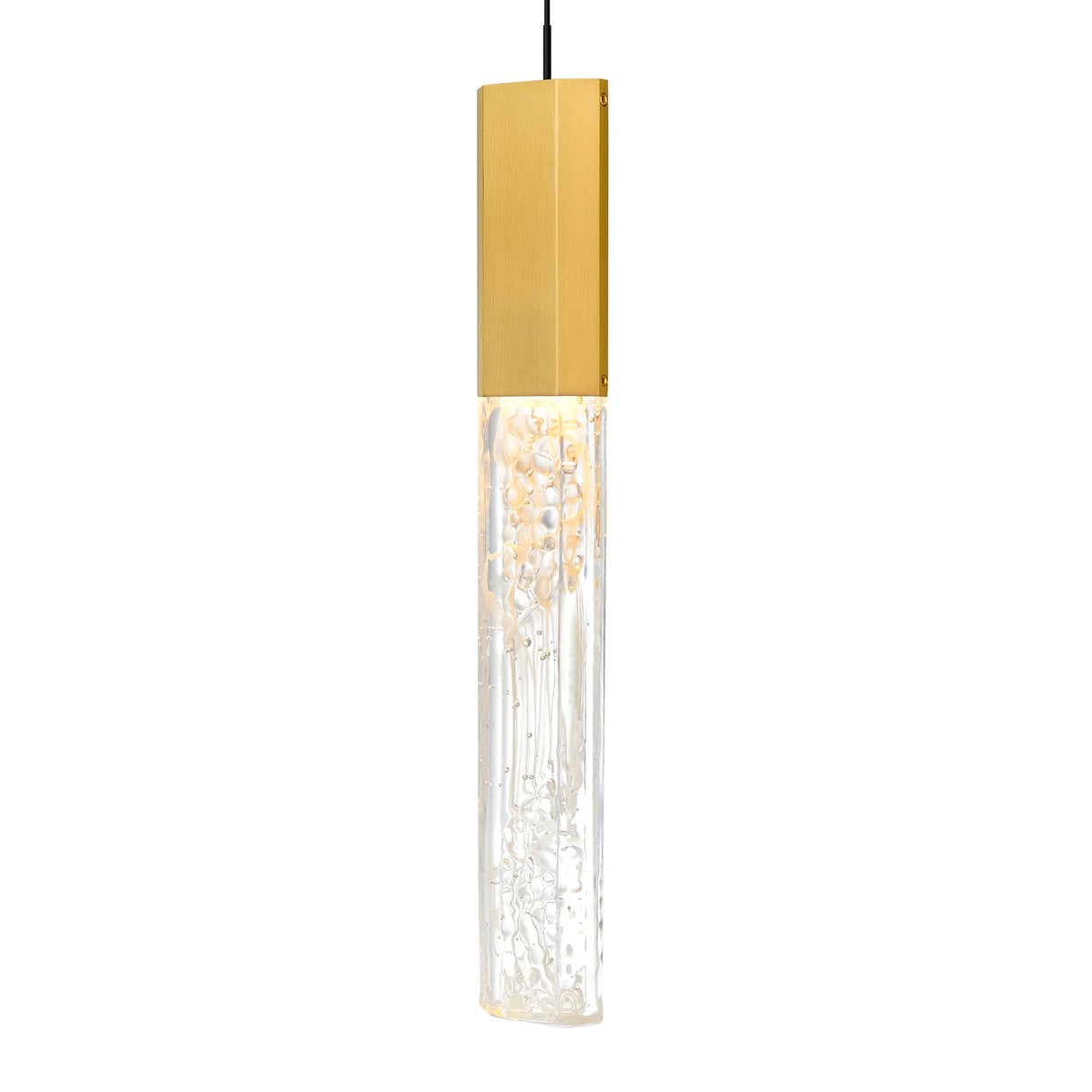 Greta Integrated LED 48in Brass Chandelier with Handcrafted Glass