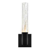 Greta Integrated LED 5in Black Wall Light with Handcrafted Glass