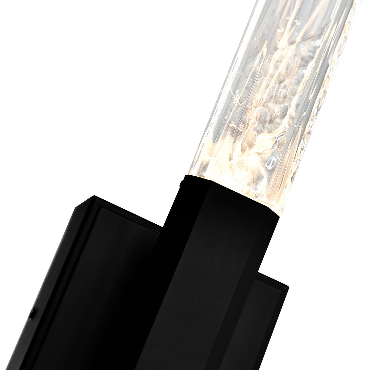 Greta Integrated LED 5in Black Wall Light with Handcrafted Glass