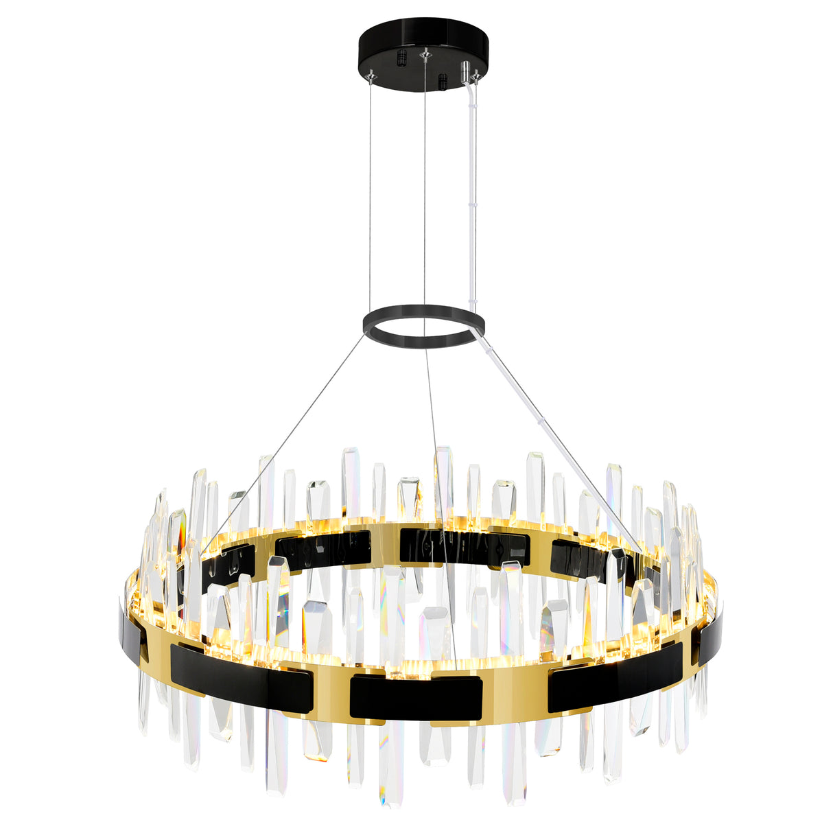Aya Integrated LED 32in Pearl Black Chandelier
