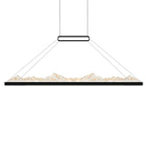 Himalayas Integrated LED 48in Black Chandelier with Handcrafted Glass
