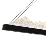 Himalayas Integrated LED 48in Black Chandelier with Handcrafted Glass