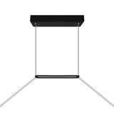 Himalayas Integrated LED 48in Black Chandelier with Handcrafted Glass