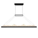 Himalayas Integrated LED 48in Black Chandelier with Handcrafted Glass