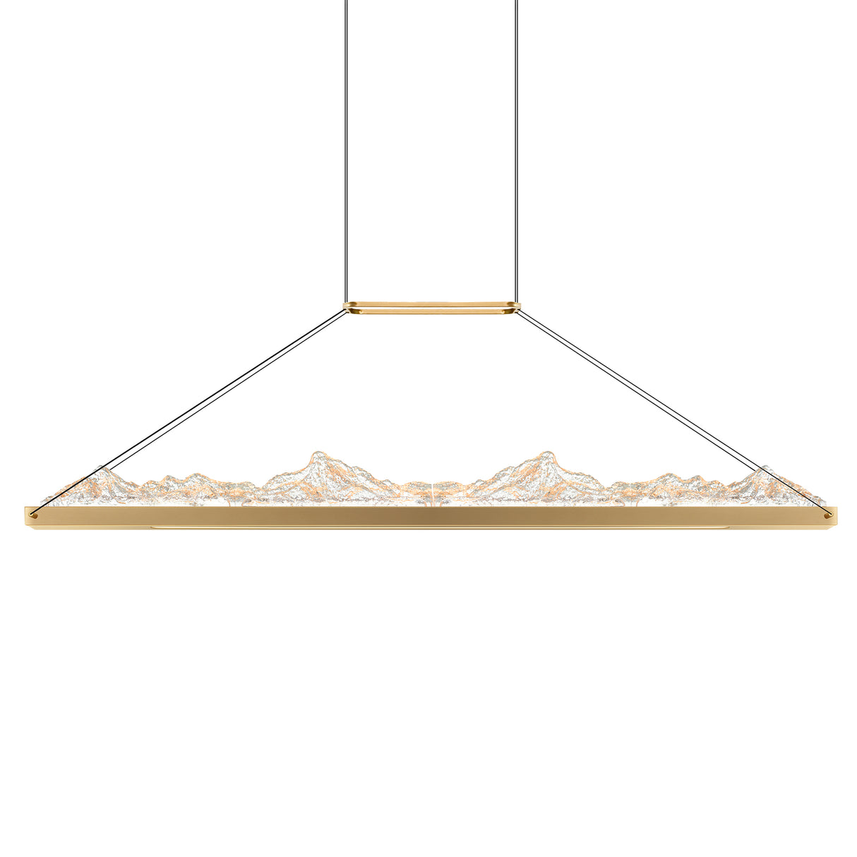 Himalayas Integrated LED 48in Brass Chandelier with Handcrafted Glass
