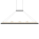 Himalayas Integrated LED 62in Black Chandelier with Handcrafted Glass