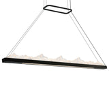 Himalayas Integrated LED 62in Black Chandelier with Handcrafted Glass