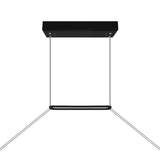Himalayas Integrated LED 62in Black Chandelier with Handcrafted Glass