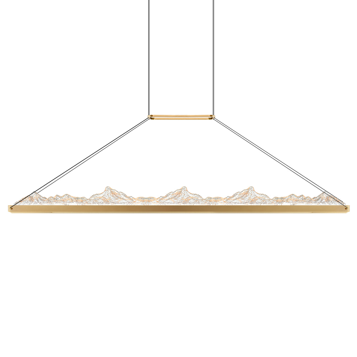 Himalayas Integrated LED 62in Brass Chandelier with Handcrafted Glass