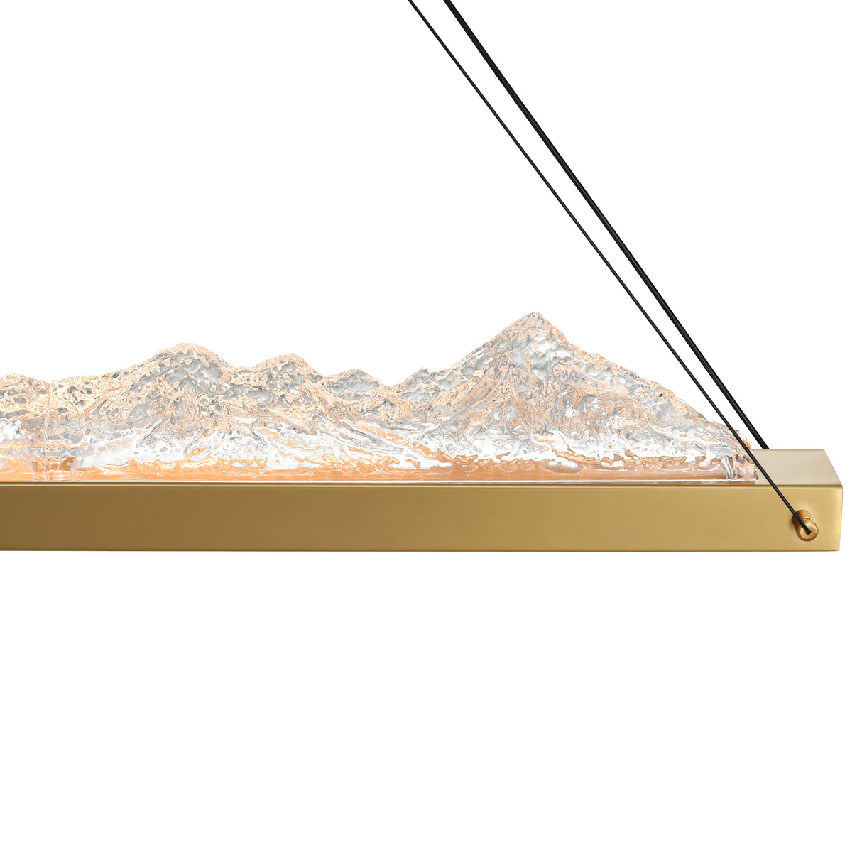 Himalayas Integrated LED 62in Brass Chandelier with Handcrafted Glass