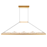 Himalayas Integrated LED 62in Brass Chandelier with Handcrafted Glass